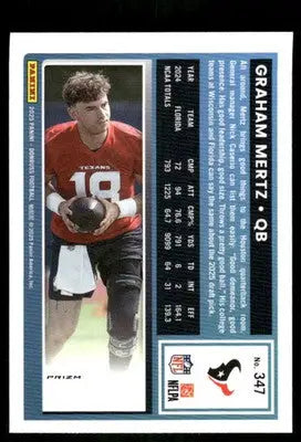 2025 Panini Donruss Optic Graham Mertz #347 Red Football - Football Card Single