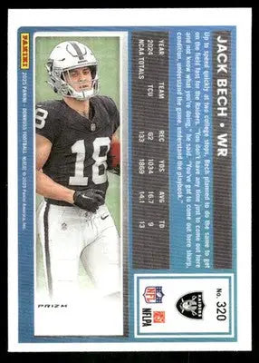 2025 Panini Donruss Optic Jack Bech #320 Pink Football - Football Card Single