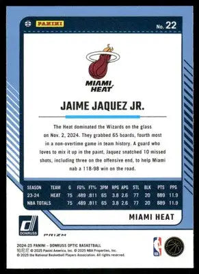 2025 Panini Donruss Optic Jaime Jaquez Jr. #22 Pink Hyper Basketball - Basketball Card Single