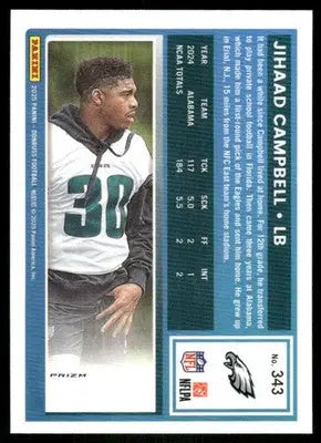 2025 Panini Donruss Optic Jihaad Campbell #343 Pink Football - Football Card Single
