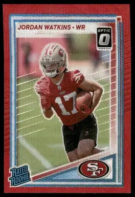 2025 Panini Donruss Optic Jordan Watkins #356 Red Velocity Football - Football Card Single
