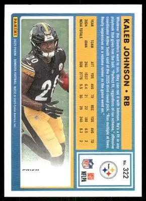 2025 Panini Donruss Optic Kaleb Johnson #322 Holo Pink Football - Football Card Single