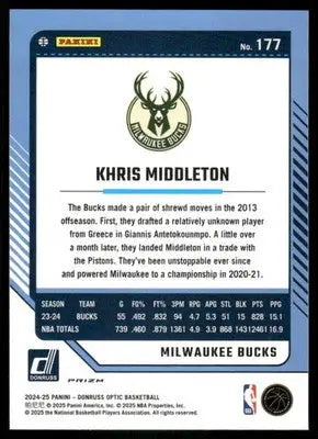 2025 Panini Donruss Optic Khris Middleton #177 Basketball - Basketball Card Single
