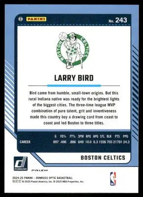 2025 Panini Donruss Optic Legends Larry Bird #243 Pink Hyper Basketball - Basketball Card Single