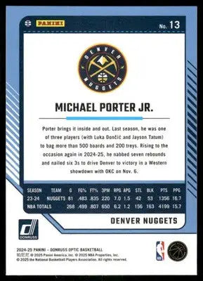 2025 Panini Donruss Optic Michael Porter Jr. #13 Basketball - Basketball Card Single