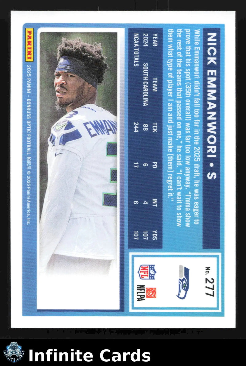 2025 Panini Donruss Optic NICK EMMANWORI #277 Optic Seattle Seahawks RC - Football Card Single