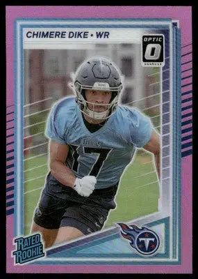 2025 Panini Donruss Optic Rated Rookie Chimere Dike #387 Pink Football - Football Card Single