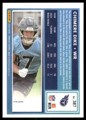2025 Panini Donruss Optic Rated Rookie Chimere Dike #387 Pink Football - Football Card Single