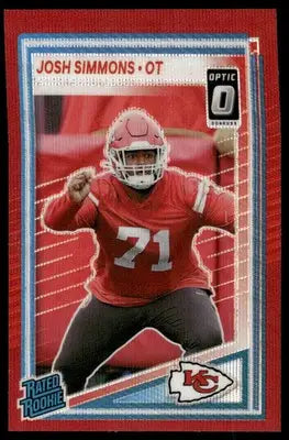 2025 Panini Donruss Optic Rated Rookie Josh Simmons #368 Red Football - Football Card Single