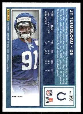 2025 Panini Donruss Optic Rated Rookie JT Tuimoloau #398 Red Football - Football Card Single