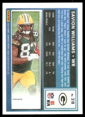 2025 Panini Donruss Optic Rated Rookie Savion Williams #318 Pink Football - Football Card Single