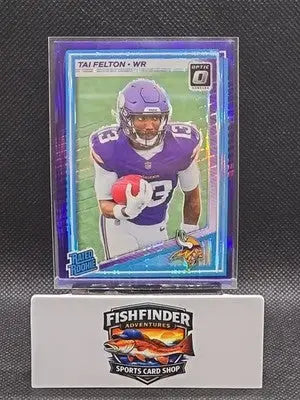 2025 Panini Donruss Optic - Rated Rookie Tai Felton #239 Purple Shock Prizm (RC) - Football Card Single