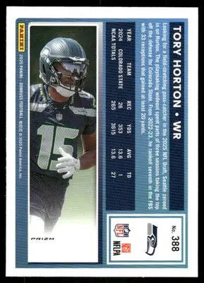 2025 Panini Donruss Optic Rated Rookie Tory Horton #388 Prizm Football - Football Card Single