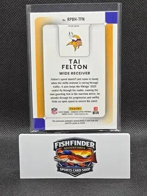 2025 Panini Donruss Optic - Rookie Phenoms Tai Felton #RPBH-TFN Blue Hyper Prizm - Football Card Single