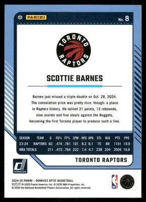 2025 Panini Donruss Optic Scottie Barnes #8 Basketball - Basketball Card Single