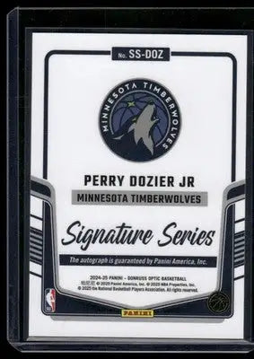 2025 Panini Donruss Optic Signature Series Perry Dozier Jr. #SS-DOZ Basketball - Basketball Card Single