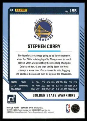 2025 Panini Donruss Optic Stephen Curry #155 Basketball - Basketball Card Single