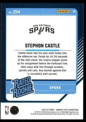 2025 Panini Donruss Optic Stephon Castle #254 Basketball - Basketball Card Single