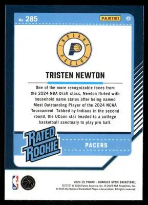 2025 Panini Donruss Optic Tristen Newton #285 Basketball - Basketball Card Single