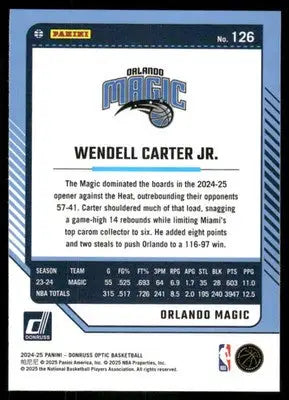 2025 Panini Donruss Optic Wendell Carter Jr. #126 Basketball - Basketball Card Single