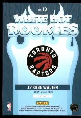 2025 Panini Donruss Optic White Hot Rookies Ja’Kobe Walter #13 Holo Basketball - Basketball Card Single