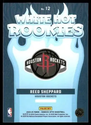 2025 Panini Donruss Optic White Hot Rookies Reed Sheppard #12 Basketball - Basketball Card Single