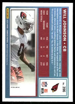 2025 Panini Donruss Optic Will Johnson #396 Red Football - Football Card Single
