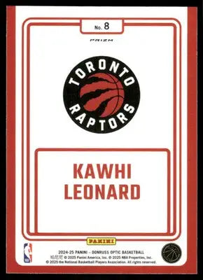 2025 Panini Donruss Optic Winner Stays Kawhi Leonard #8 Basketball - Basketball Card Single