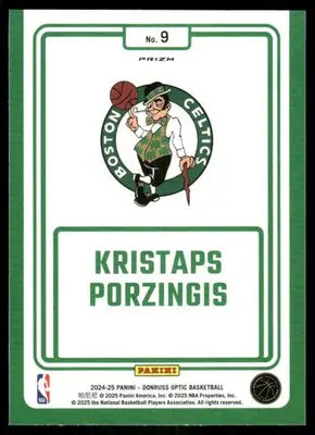 2025 Panini Donruss Optic Winner Stays Kristaps Porzingis #9 Holo Basketball - Basketball Card Single