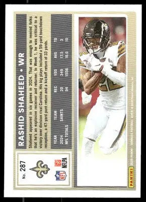 2025 Panini Donruss Rashid Shaheed #287 Football - Football Card Single