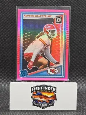 2025 Panini Donruss - Rated Rookie Ashton Gillotte #353 Optic Preview Pink Prizm - Football Card Single