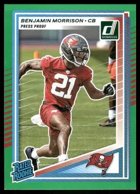 2025 Panini Donruss Rated Rookie Benjamin Morrison #361 Press Proof Green - Football Card Single