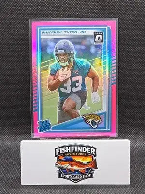 2025 Panini Donruss - Rated Rookie Bhayshul Tuten #333 Optic Preview Pink Prizm - Football Card Single