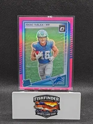 2025 Panini Donruss - Rated Rookie Isaac Teslaa #338 Optic Preview Pink Prizm... - Football Card Single