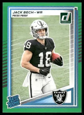 2025 Panini Donruss Rated Rookie Jack Bech #320 Press Proof Green Football - Football Card Single