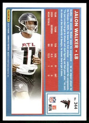 2025 Panini Donruss Rated Rookie Jalon Walker #344 Press Proof Green Football - Football Card Single