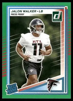 2025 Panini Donruss Rated Rookie Jalon Walker #344 Press Proof Green Football - Football Card Single