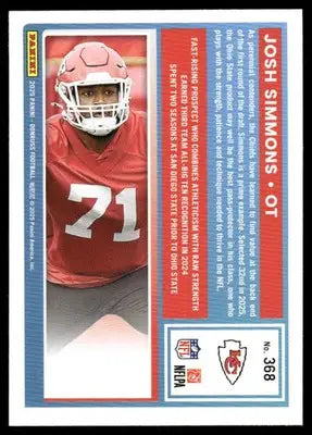 2025 Panini Donruss Rated Rookie Josh Simmons #368 Football - Football Card Single