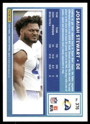 2025 Panini Donruss Rated Rookie Josiah Stewart #376 Football - Football Card Single