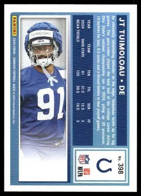 2025 Panini Donruss Rated Rookie JT Tuimoloau #398 Football - Football Card Single