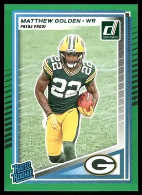 2025 Panini Donruss Rated Rookie Matthew Golden #311 Press Proof Green Football - Football Card Single