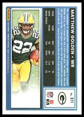 2025 Panini Donruss Rated Rookie Matthew Golden #311 Press Proof Green Football - Football Card Single