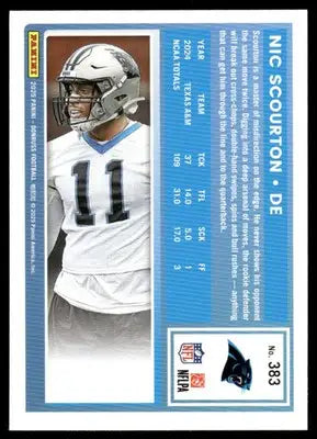 2025 Panini Donruss Rated Rookie Nic Scourton #383 Football - Football Card Single