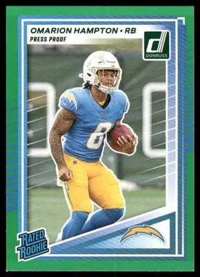 2025 Panini Donruss Rated Rookie Omarion Hampton #303 Press Proof Green Football - Football Card Single