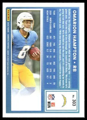2025 Panini Donruss Rated Rookie Omarion Hampton #303 Press Proof Green Football - Football Card Single