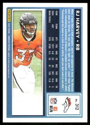 2025 Panini Donruss Rated Rookie RJ Harvey #312 Press Proof Green Football - Football Card Single
