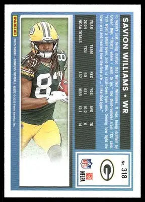 2025 Panini Donruss Rated Rookie Savion Williams #318 Football - Football Card Single