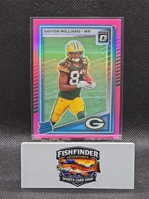 2025 Panini Donruss - Rated Rookie Savion Williams #318 Optic Preview Pink Prizm - Football Card Single