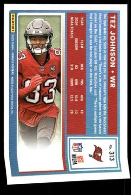 2025 Panini Donruss Rated Rookie Tez Johnson #313 Press Proof Green Football - Football Card Single