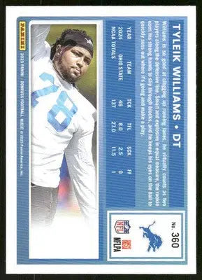 2025 Panini Donruss Rated Rookie Tyleik Williams #360 Football - Football Card Single